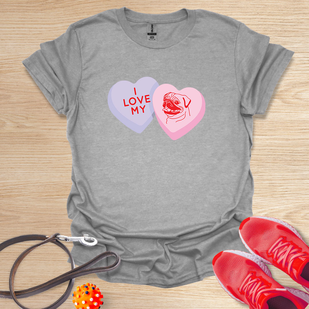 Pug Love Hearts
