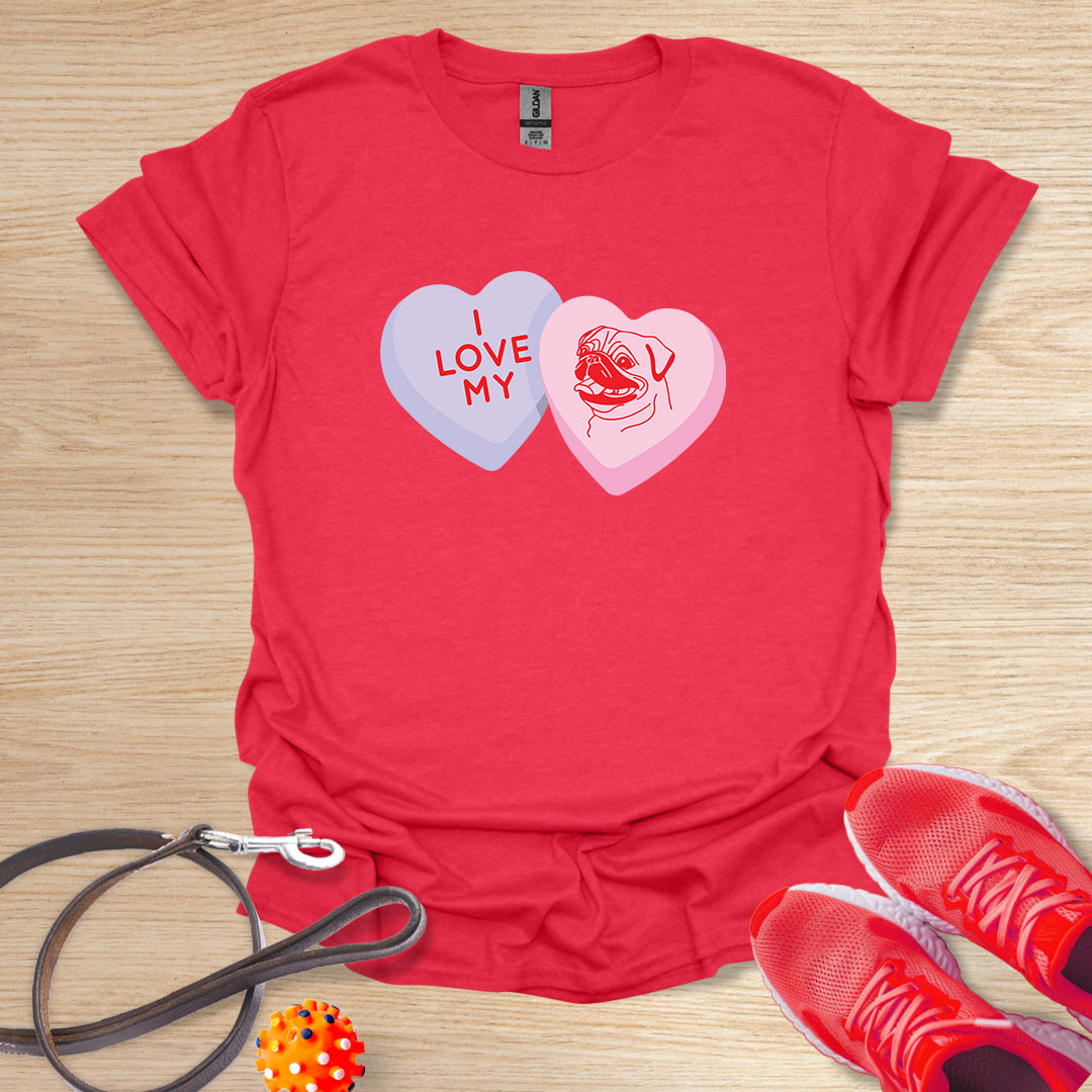 Pug Love Hearts