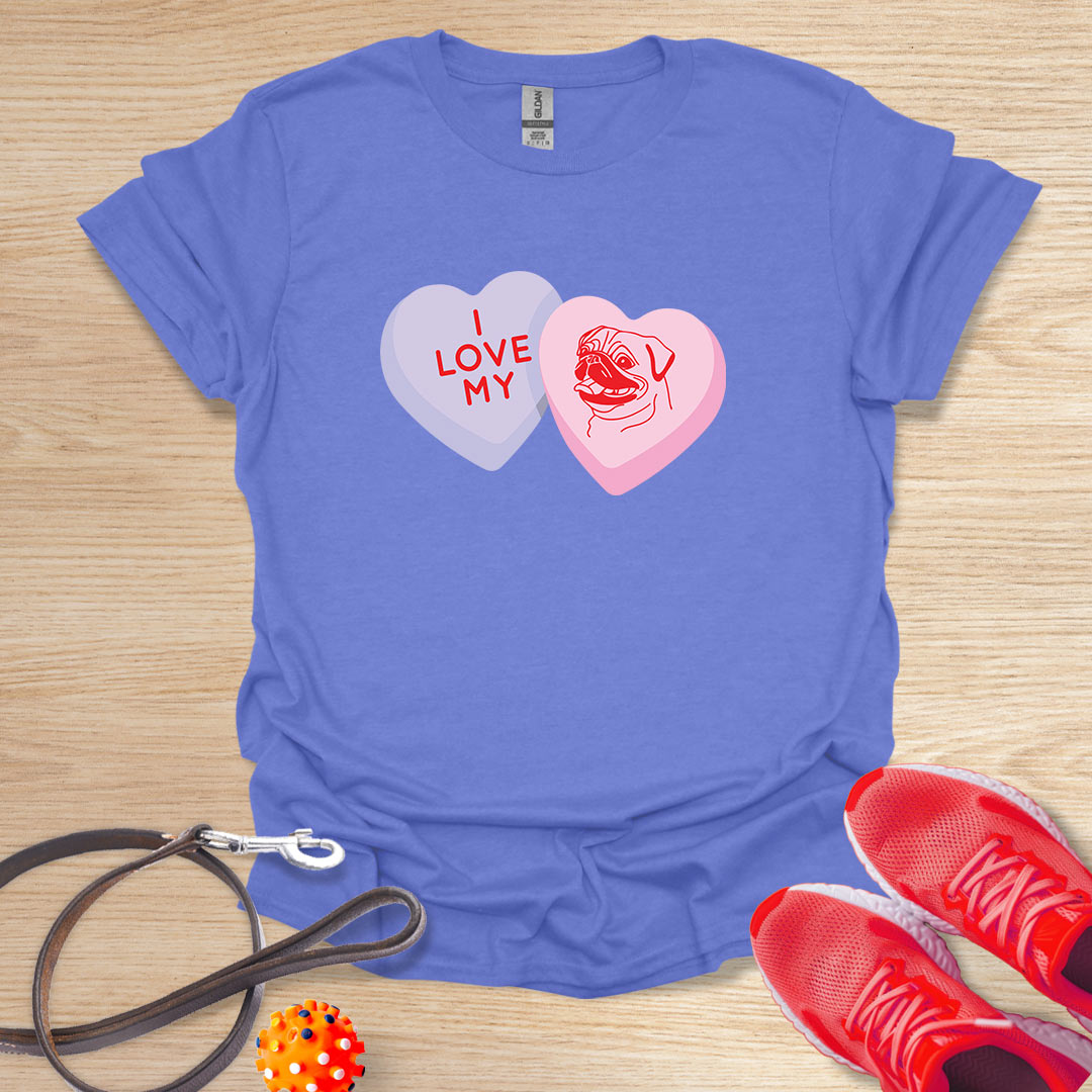 Pug Love Hearts