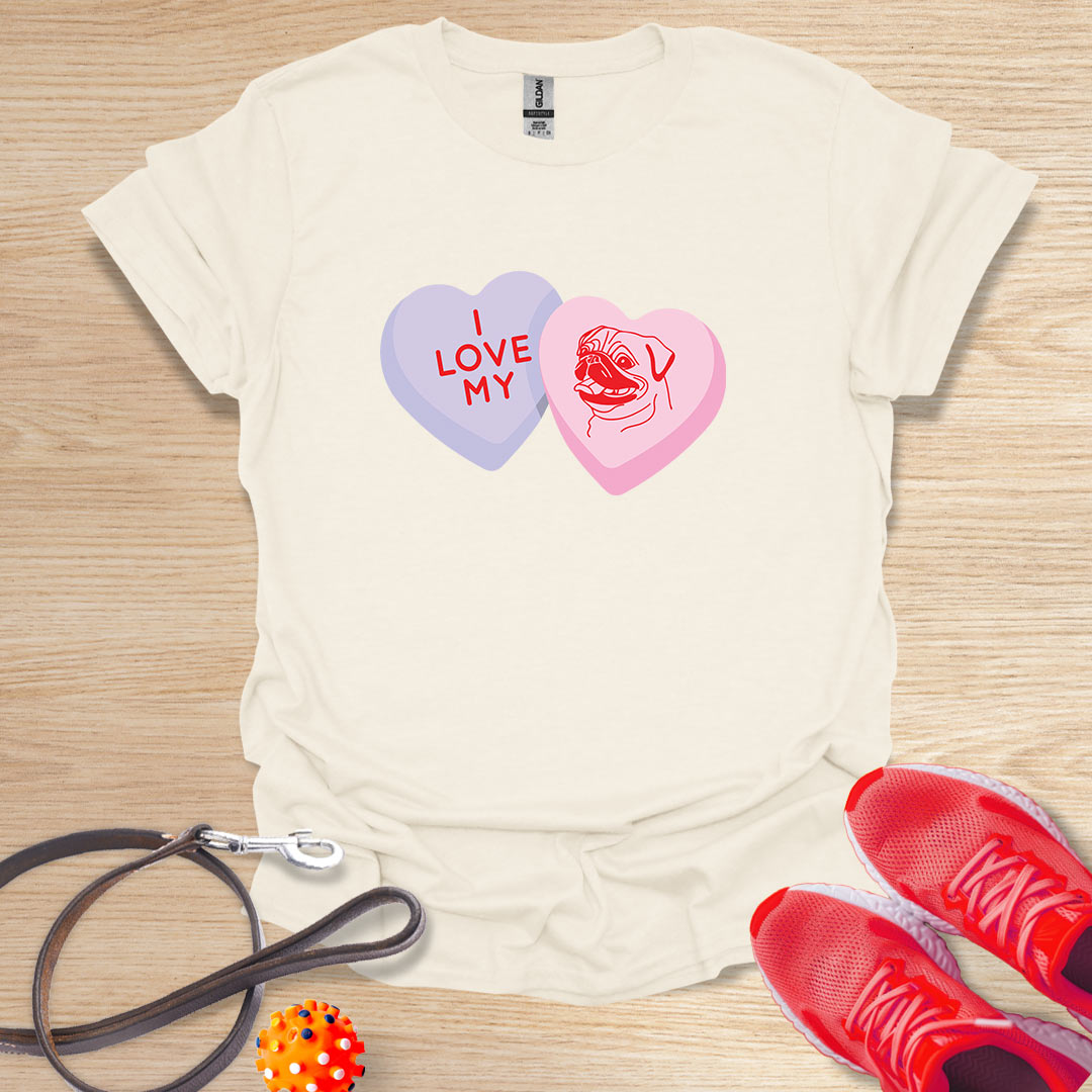 Pug Love Hearts